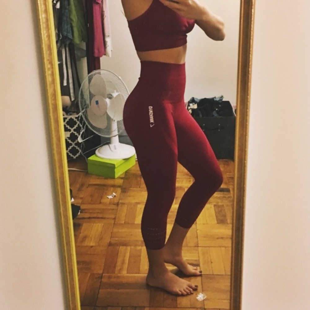 Beet Marl Highwasted Cropped Seamless Leggings